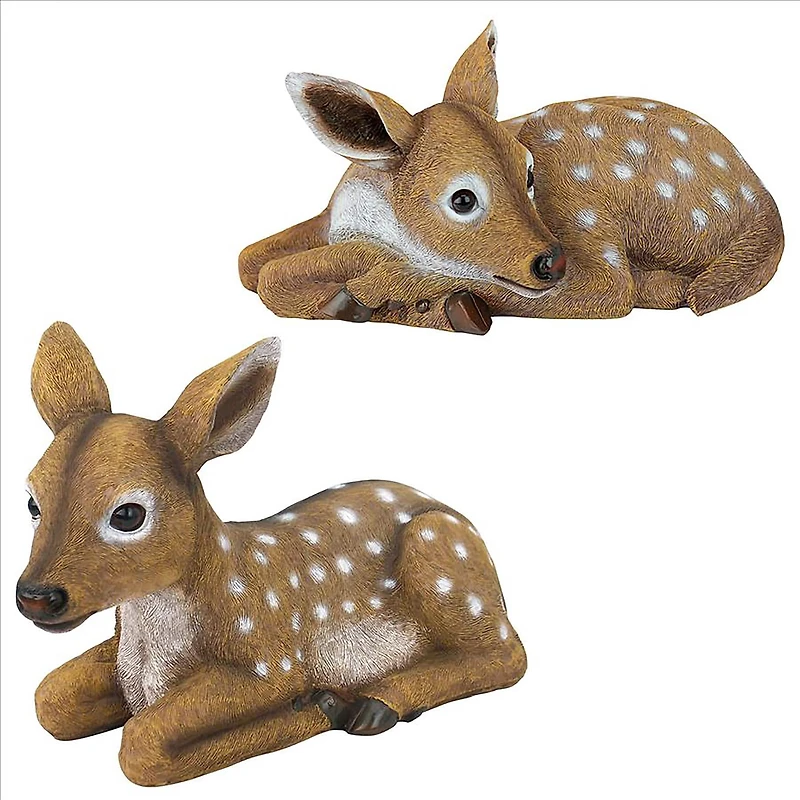 Design Toscano Darby & Hershel the Forest Fawns Baby Deer Statue Set