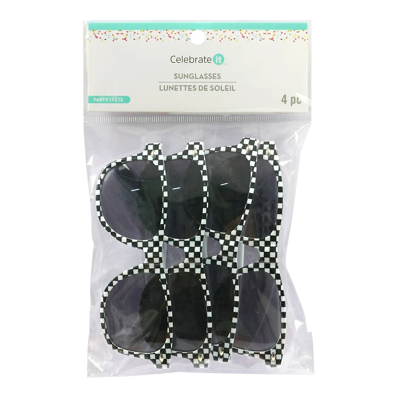 Black & White Checker Sunglasses, 4ct. by Celebrate It™