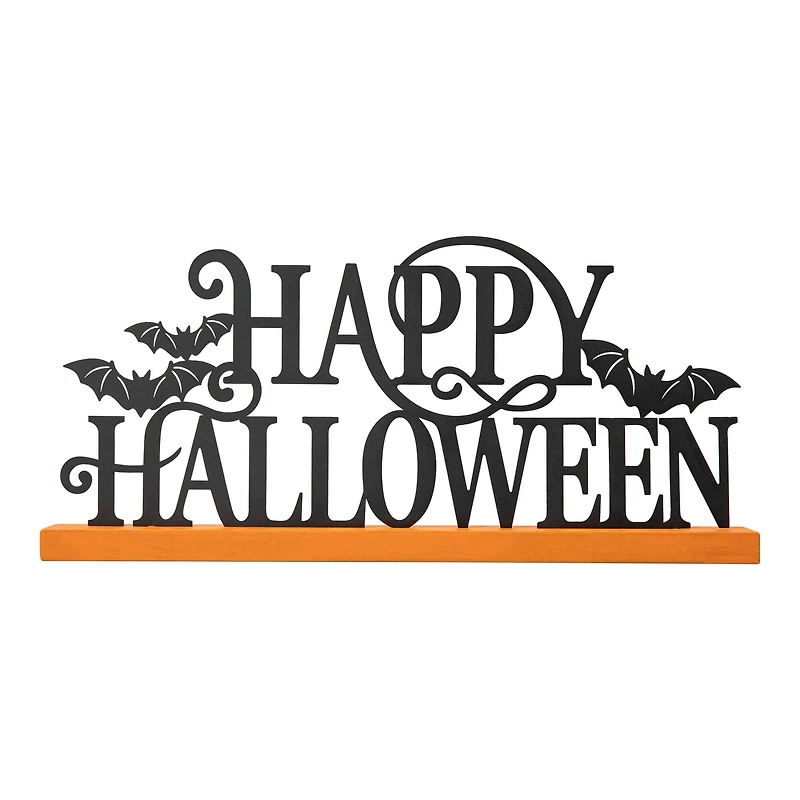 Glitzhome® 18" Happy Halloween Wood and Metal Table Décor