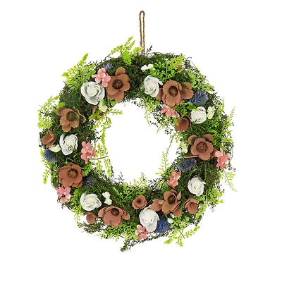 18" Floral Assortment Spring Wreath