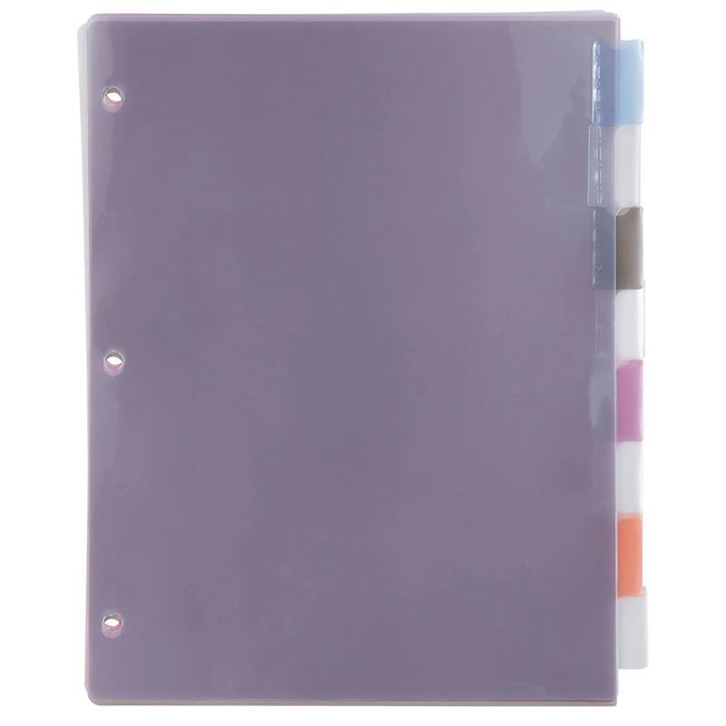 JAM Paper 8.5" x 11" 8-Tab Plastic Index Tab Dividers, 6 Pack
