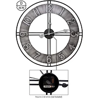 Sorbus® 24" Gray Metal Wall Clock