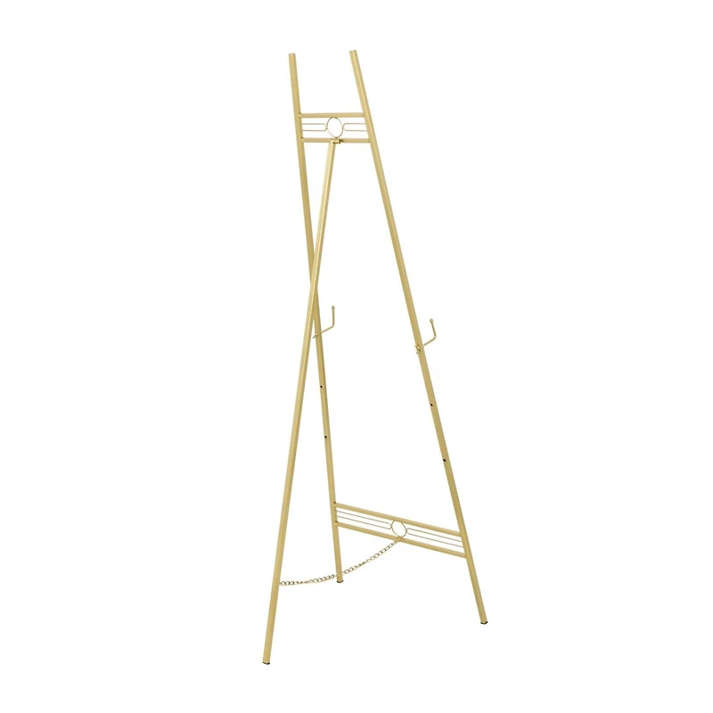 55.5" Gold Metal Geometric 3-Tier Display Easel
