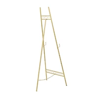 55.5" Gold Metal Geometric 3-Tier Display Easel