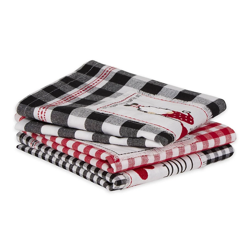 DII® Valentines Checked Embellished Dishtowel Set
