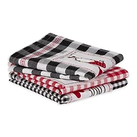 DII® Valentines Checked Embellished Dishtowel Set