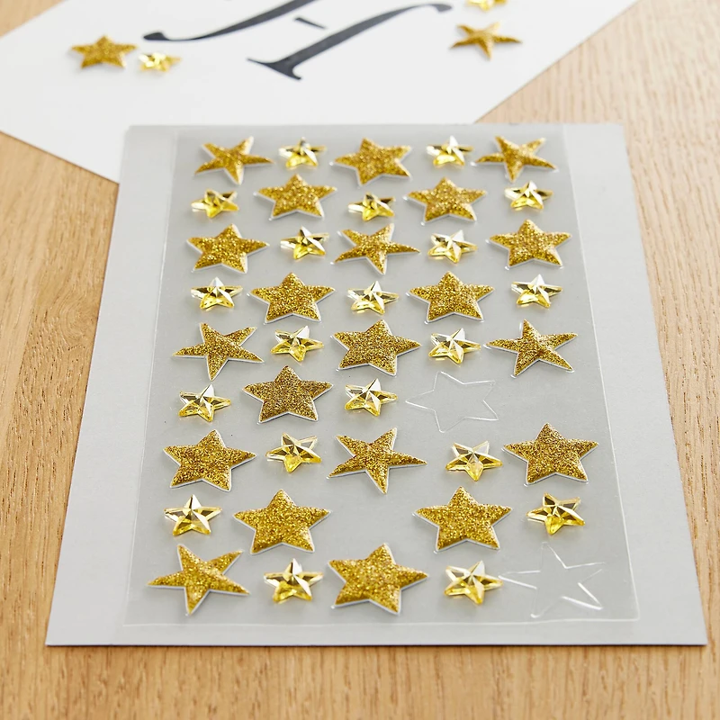 Gold Glitter Star Stickers by Recollections™