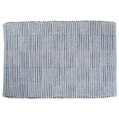 DII® Blue Squares Recycled Yarn Rug, 2ft. x 3ft.