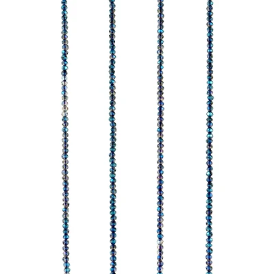 Blue Faceted Glass Rondelle Beads, 2mm by Bead Landing™