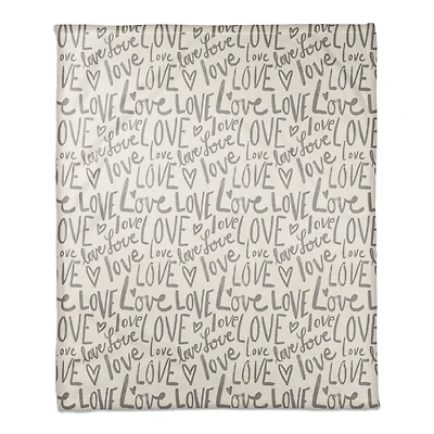 Love Typography 50" x 60" Coral Fleece Blanket