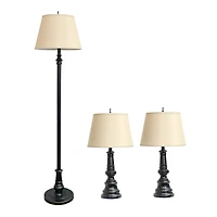 Lalia Home Restoration Bronze Table and Floor Lamp Set