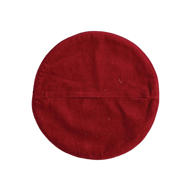 Hello Honey® 16" Red & White Birds of a Feather Christmas Together Round Cotton Printed Pillow Cover & Insert