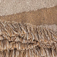 Hello Honey® Brown & Beige Wave Design Woven Reclaimed Cotton Blend Throw with Fringe