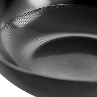 Gibson Home® Debossed 13'' Black Heavy Gauge Carbon Steel Wok