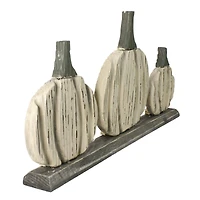 16.5" White Pumpkins Fall Harvest Tabletop Décor