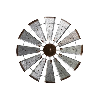 Glitzhome® 28.5" Galvanized Metal Wind Spinner Wall Décor