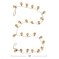 Hello Honey® 6ft. Apricot Embossed Mercury Glass Ball Ornament Garland on Jute String