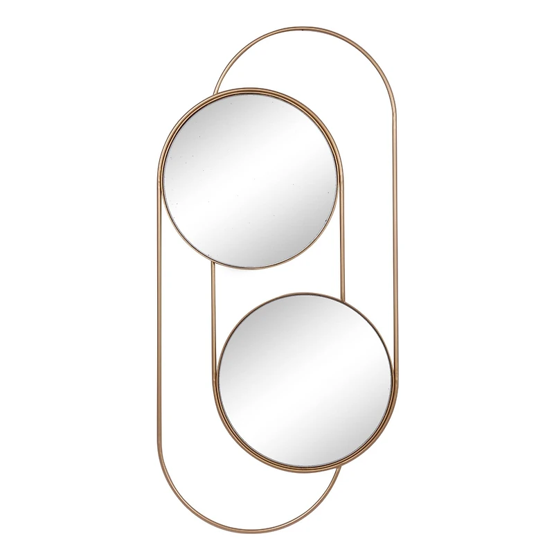 43" Gold Contemporary Metal Wall Mirror