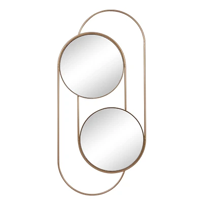 43" Gold Contemporary Metal Wall Mirror
