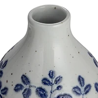 Hello Honey® 15" Blue & White Hand Painted Stoneware Vase