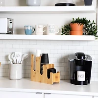 Mind Reader Brown 3 Compartment Bamboo Holder