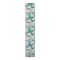 Teal And Pink Flowers Indoor/Outdoor Table Runner