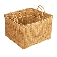 Hello Honey® Natural Square Rattan Basket Set with Handles