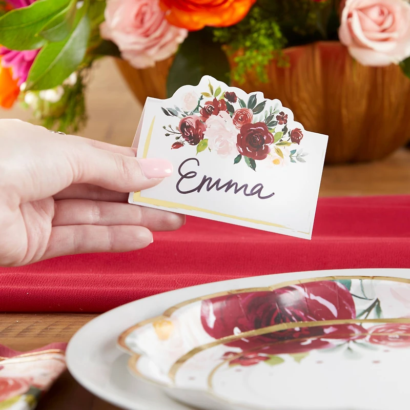 Kate Aspen® Burgundy Blush Tent Place Cards, 50ct.