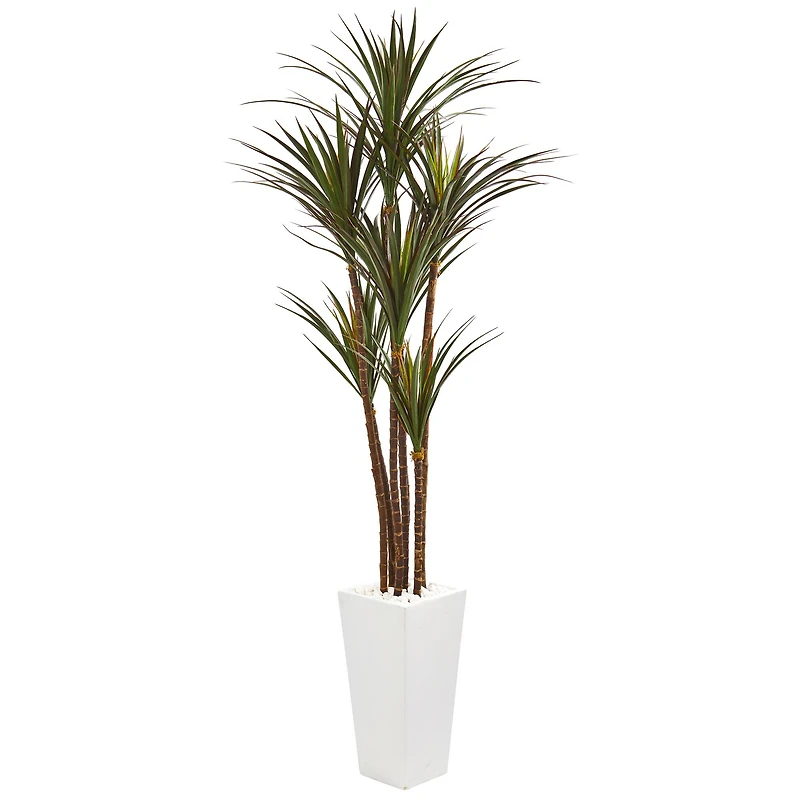 6.5ft. Giant Yucca Artificial Tree in White Planter