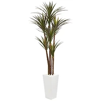 6.5ft. Giant Yucca Artificial Tree in White Planter