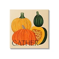 Stupell Industries Gather Autumn Harvest Gourds Canvas Wall Art