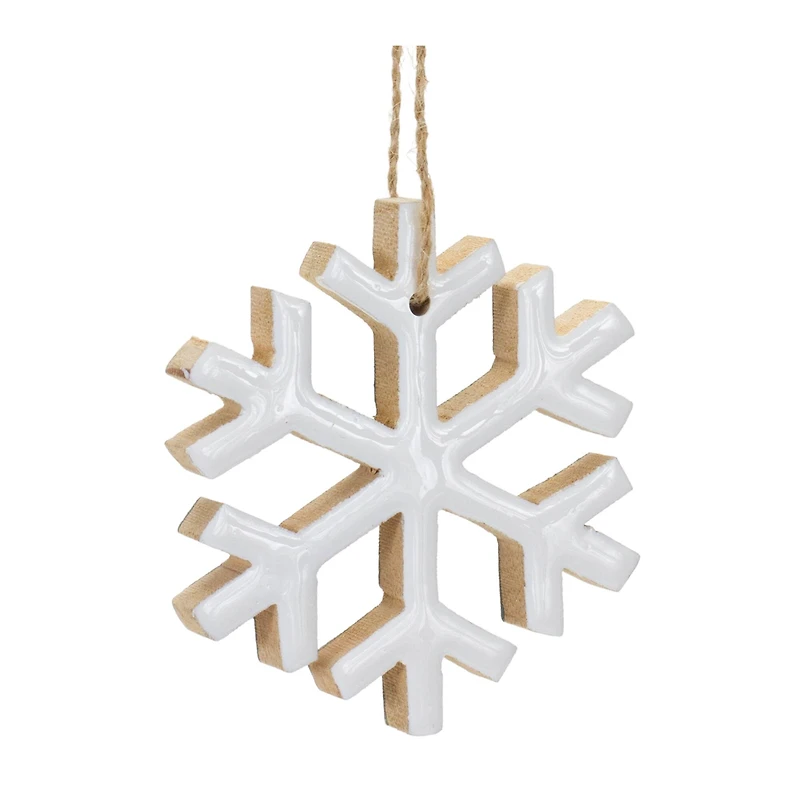12ct. 4" White Snowflake Ornament