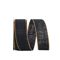 JAM Paper 1.375" x 10yd. Burlap Wired Gold Edge Ribbon