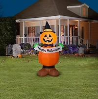 4ft. Airblown® Inflatable Halloween Jack-O'-Lantern Stack with Banner