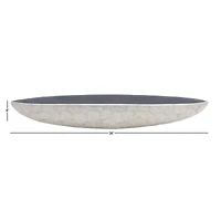 36'' White Resin & Shell Coastal Decorative Bowl