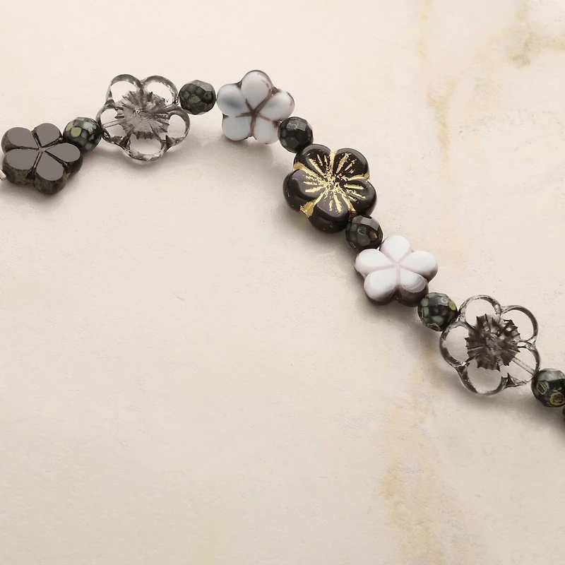 Black Tea Czech Glass Flower Bead Mix by Bead Landing™