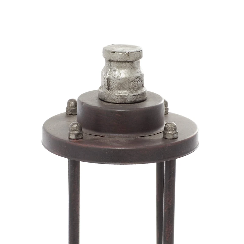 Brown Iron Industrial LED Lantern, 13" x 4" x 4"