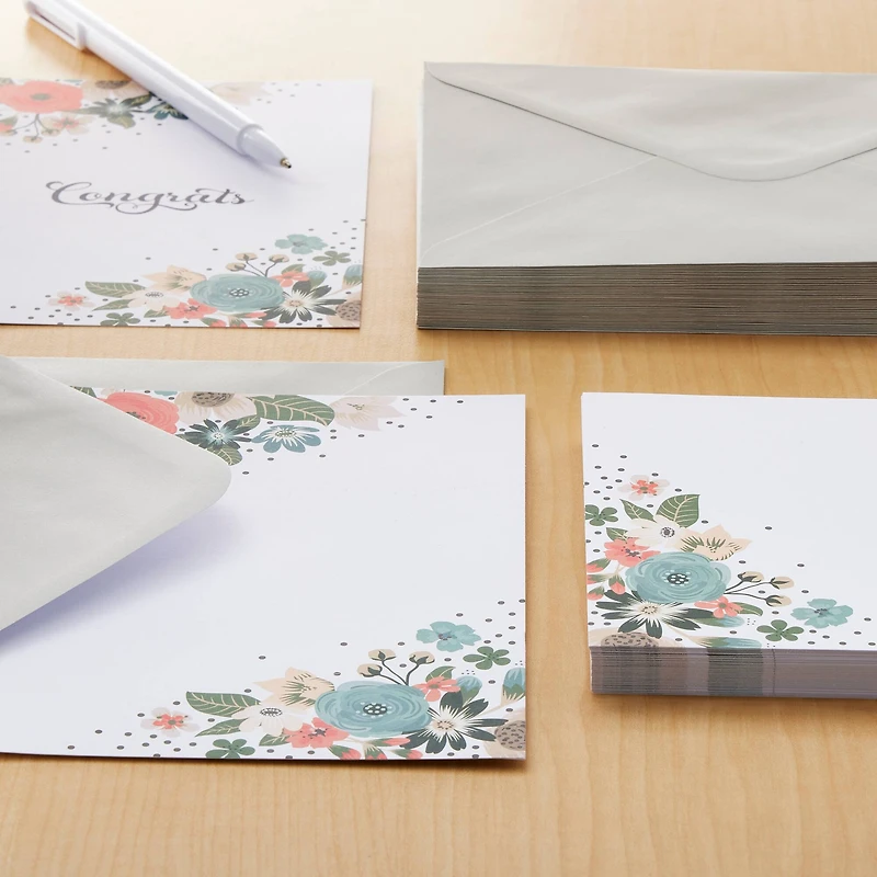 Painted Floral Flat Cards & Envelopes by Recollections™, 5" x 7"