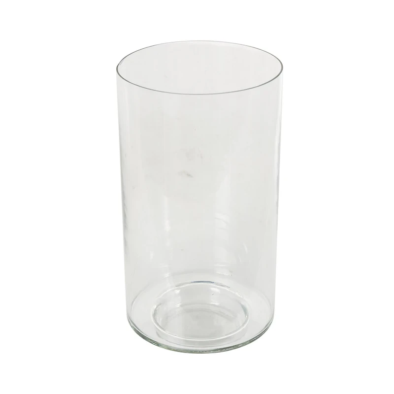 12" Clear Glass Wide Minimalistic Glass Vase