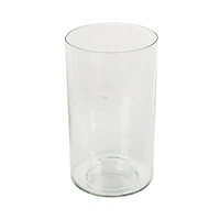 12" Clear Glass Wide Minimalistic Glass Vase