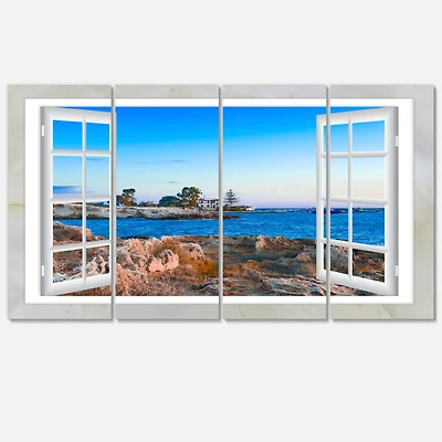 Designart - Open Window to Blue Seashore