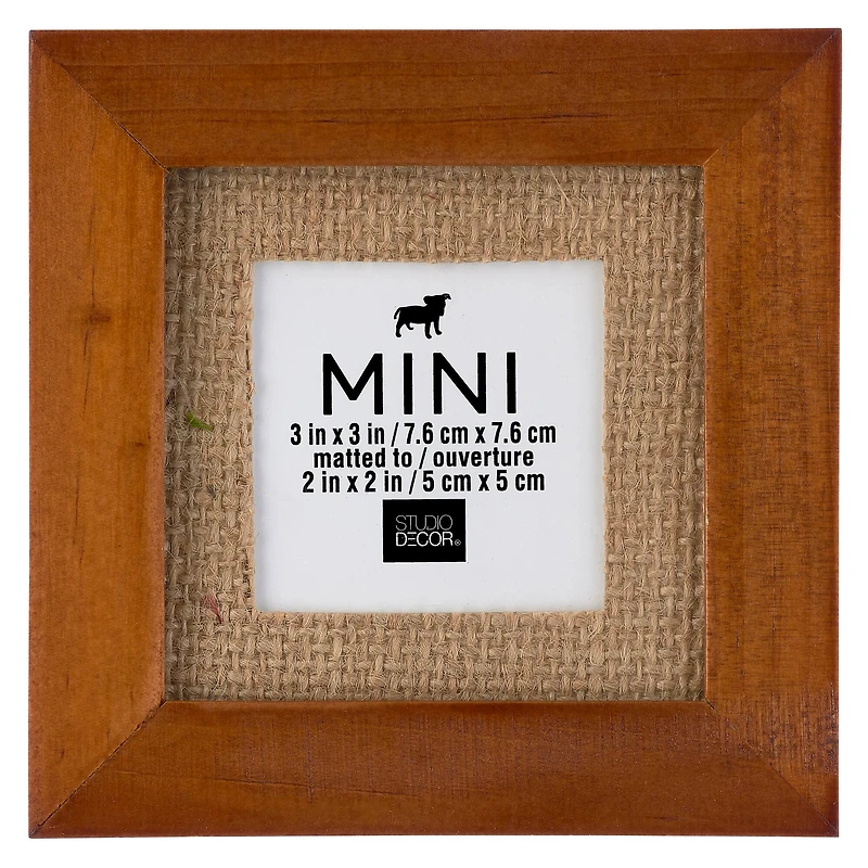 Mini Walnut Frame with Burlap Mat by Studio Décor®