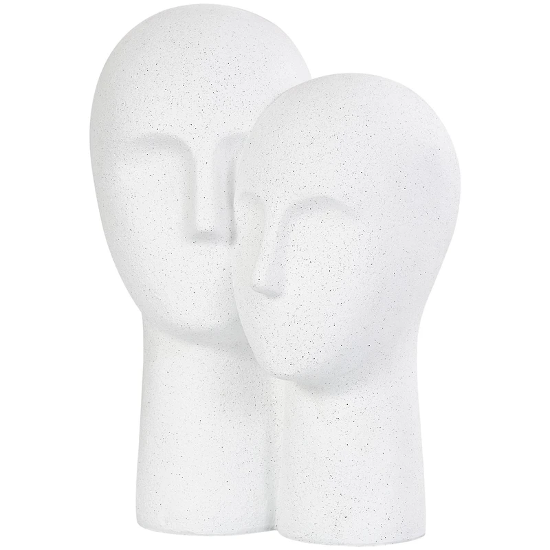 17" White Speckled Head Sculpture
