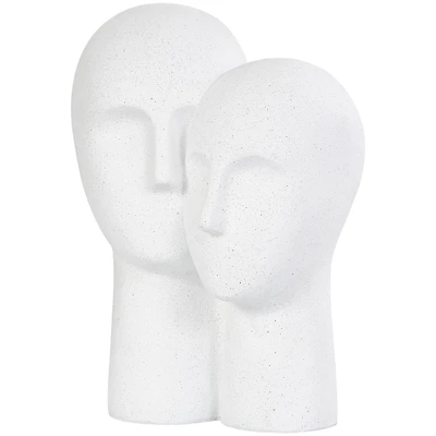 17" White Speckled Head Sculpture