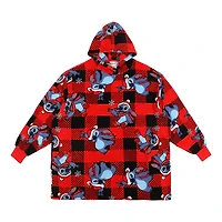 Disney® Stitch Christmas Red & Black Buffalo Plaid Oversized Hoodie