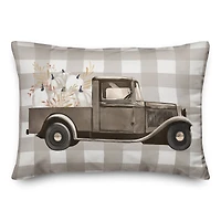 Neutral Harvest Truck Throw Pillow