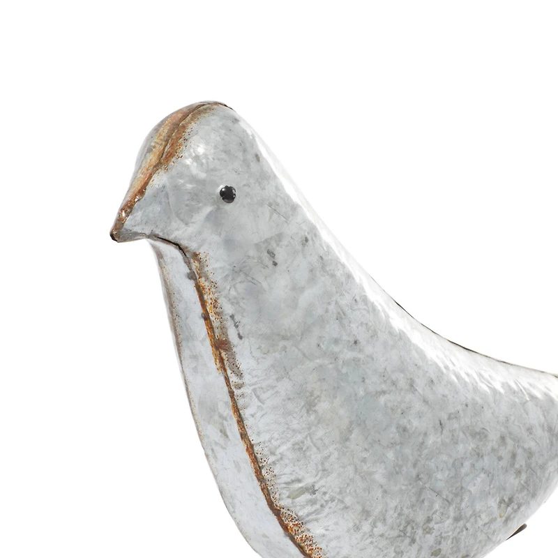 Gray Metal Farmhouse Bird Sculpture Set