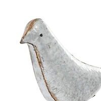 Gray Metal Farmhouse Bird Sculpture Set