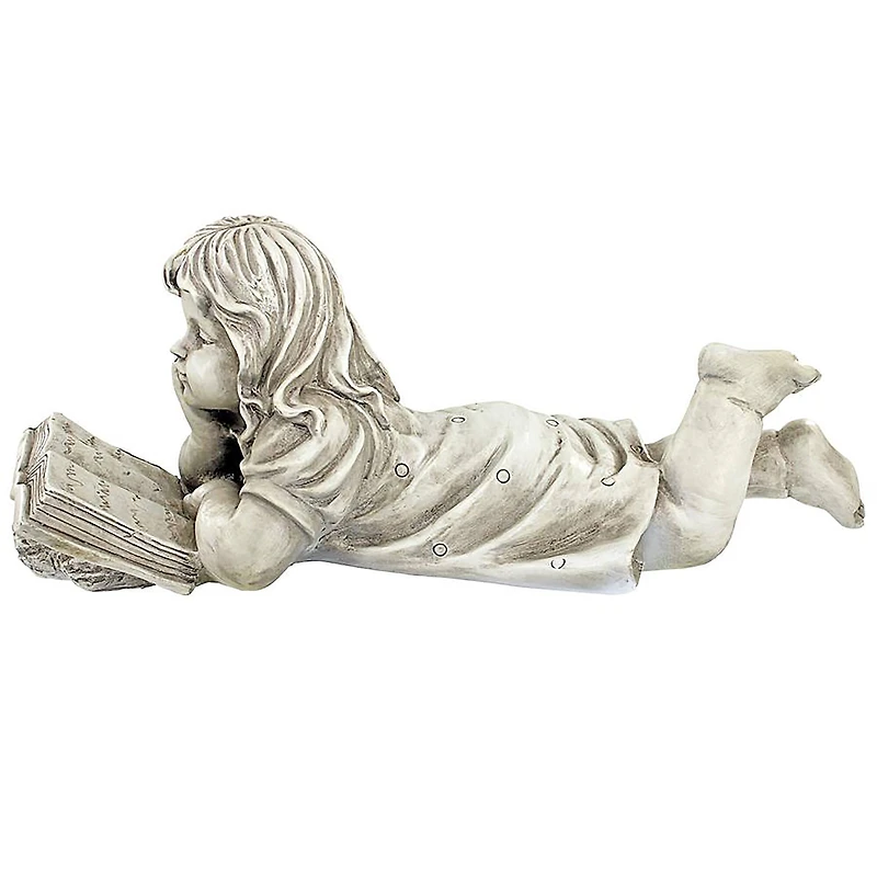 Design Toscano 8" Backyard Scholar Little Girl Reading Garden Statue