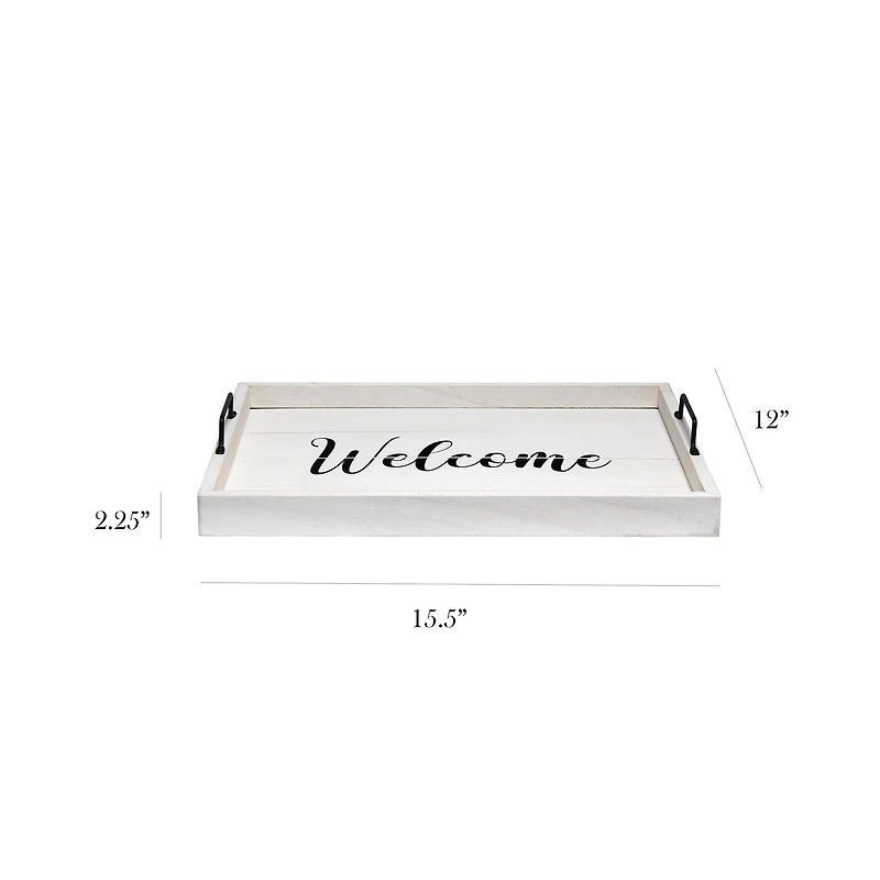 Elegant Designs™ 15.5" Welcome Serving Tray with Handles